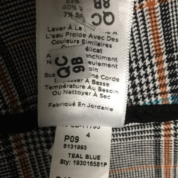Chatham slim leg ankle length pants 8P Sits at waist Talbots plaid office NWT - Picture 6 of 14